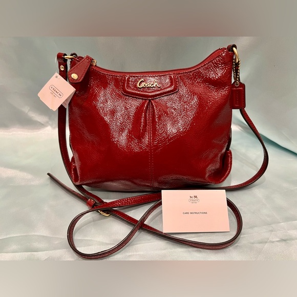 COACH F48252 - Crimson Red Patent Leather Crossbody Bag NWT!